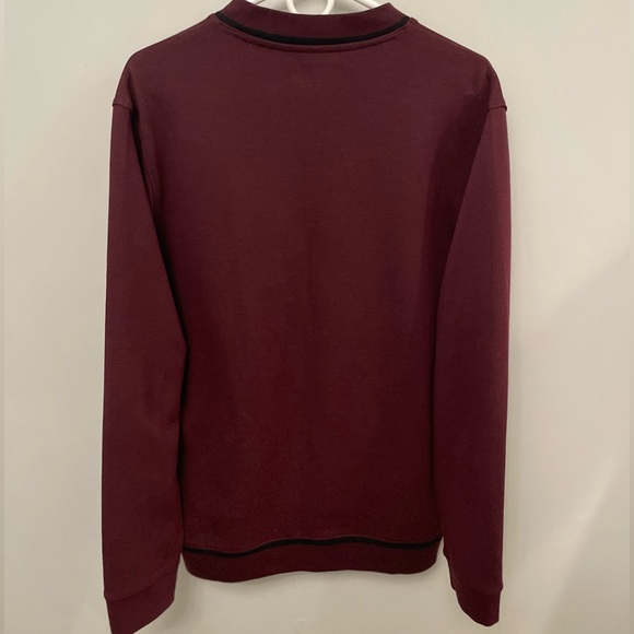 Good condition Alfani Neck Zipper Sweater Maroon/Black - Picture 6 of 8